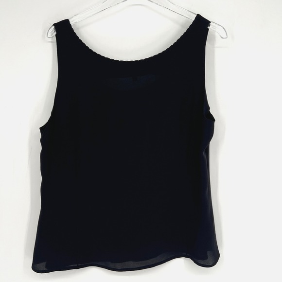 Escada Silk Tank Top Womens L / 44 Black Simple Elevated Basic - Picture 2 of 7